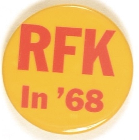 RFK in ‘68 Red and Yellow Celluloid