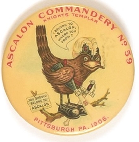 Ascalon Commandery 1906 Pittsburgh Knights Templar Pin