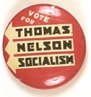 Thomas, Nelson 1936 Socialist Pin