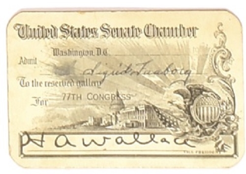 Henry Wallace Senate Guest Card