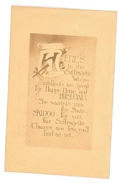 Skidoo Fair Suffragette Postcard