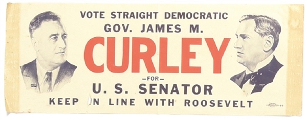 Franklin Roosevelt, Curley Massachusetts Coattail Sticker