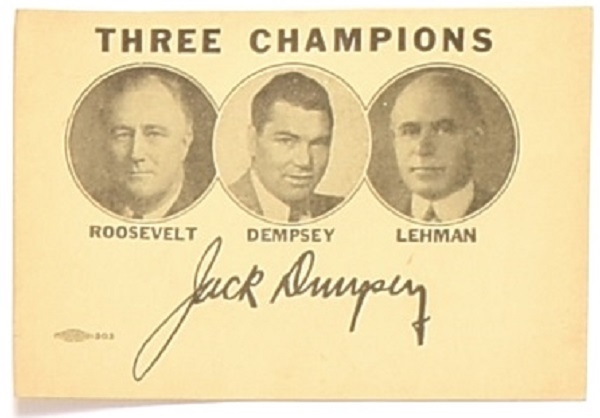 FDR, Dempsey, Lehman New York Champions