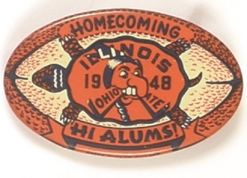 Illinois vs. Ohio State 1948 homecoming pin
