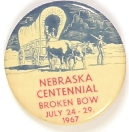 Nebraska Centennial 1967 Celluloid