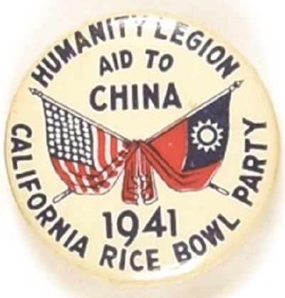 Humanity Day Aid to China 1941 Celluloid 
