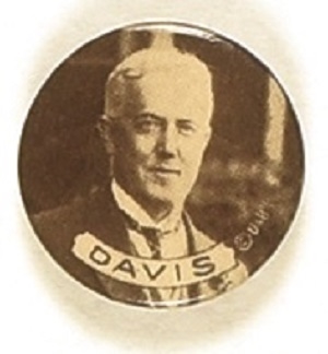 John W. Davis 1924 Picture Pin