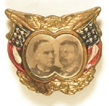 McKinley, Roosevelt Brass Shell Flag Jugate