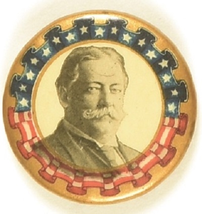 William Howard Taft Colorful Border Celluloid