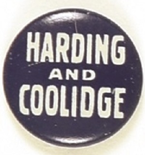 Harding, Coolidge Blue and White Litho