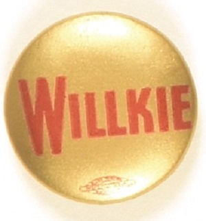 Willkie Gold and Red Celluloid