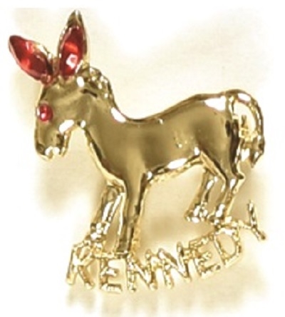 John F. Kennedy Red Donkey Jewelry Pin