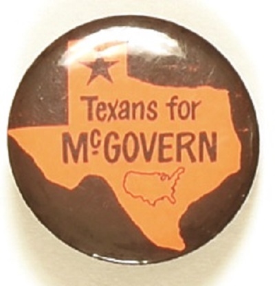 Texans for McGovern Rare Orange Map of USA Version