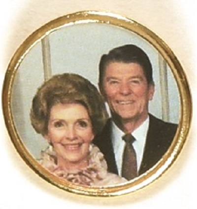 Ron and Nancy Reagan Colorful Pinback