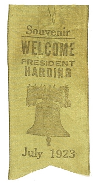 Welcome President Harding West Coast Trip Ribbon