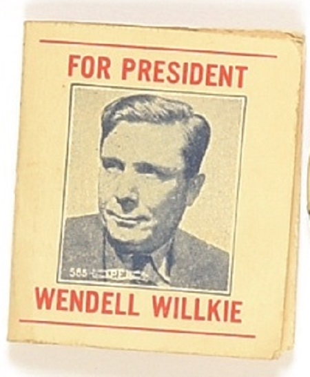 Willkie for President Matchbook