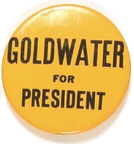 Goldwater for President Yellow, Black Celluloid
