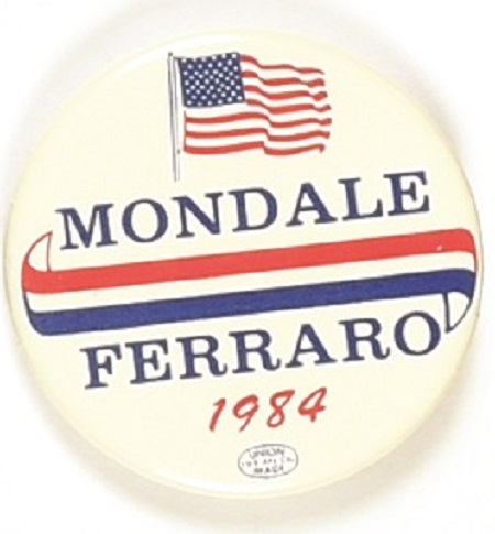 Mondale, Ferraro American Flag Celluloid