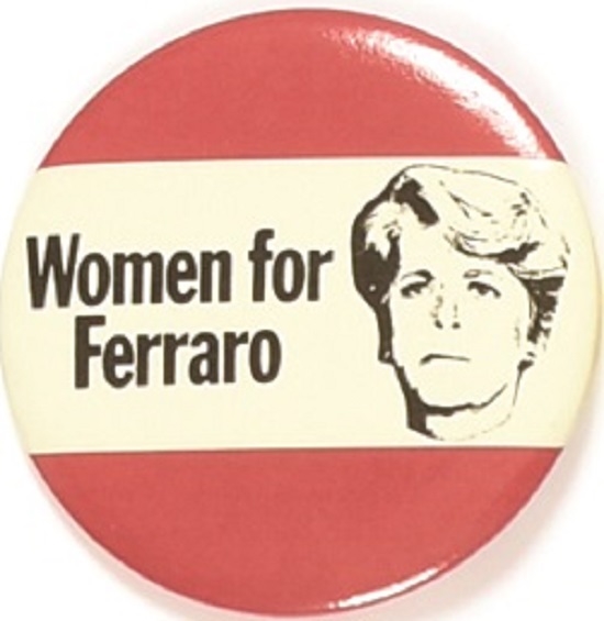 Women for Ferraro Red and White Pin