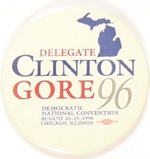 Clinton, Gore Michigan Delegate Celluloid