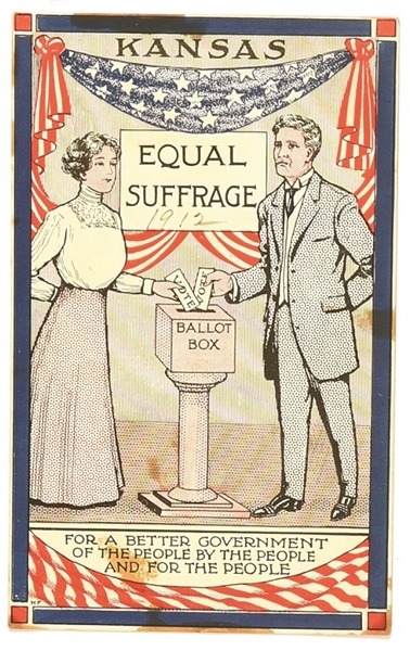 Kansas Equal Suffrage Ballot Box Postcard
