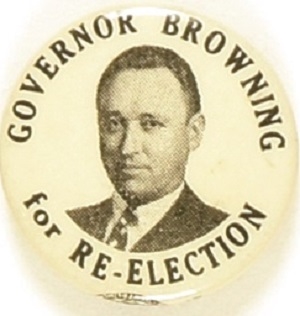 Gov. Browning for Re-Election Rare Tennessee Celluloid