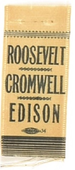 Roosevelt, Cromwell, Edison New Jersey Coattail Ribbon