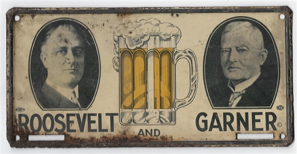 Roosevelt, Garner Beer License Plate