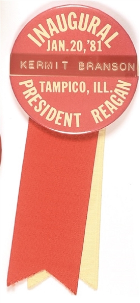 Reagan Tampico, Illinois, 1981 Inaugural Pin