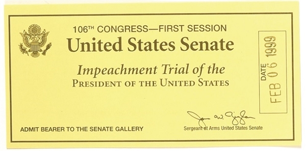 Clinton Impeachment Trial Ticket