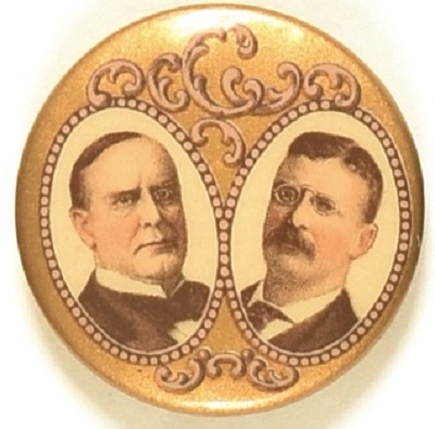 McKinley, Roosevelt Gold Filigree Jugate