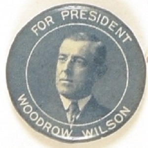 Wilson for President Blue, White Celluloid