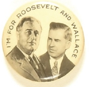 Roosevelt, Wallace Scarce Celluloid Jugate