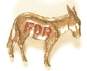 FDR Roosevelt Metal Donkey Pin