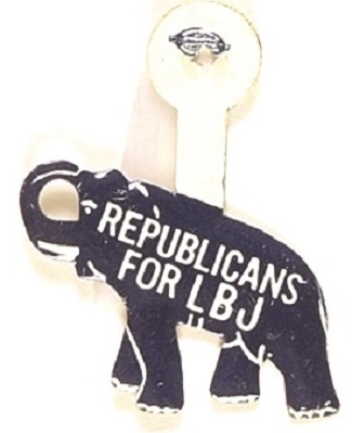 Republicans for LBJ Elephant Tab