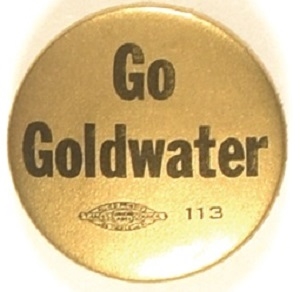 Go Goldwater Black and Gold Celluloid