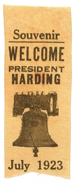 Welcome President Harding West Coast Tour Ribbon