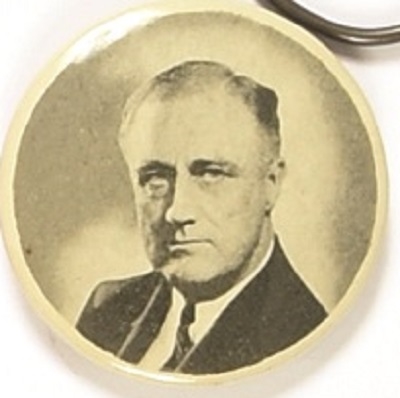 Franklin Roosevelt Tough Black and White 1 3/4 Inch Pin