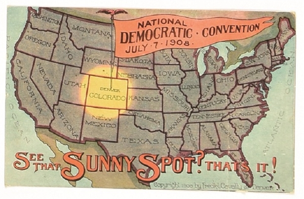 Bryan Denver 1908 Postcard