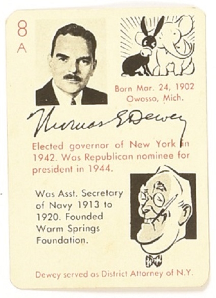 Dewey and FDR Autograph Card