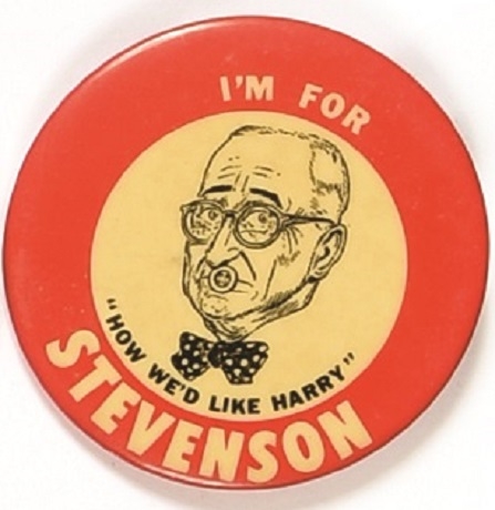 Im for Stevenson, Anti Truman "Buttoned Lip" Pin