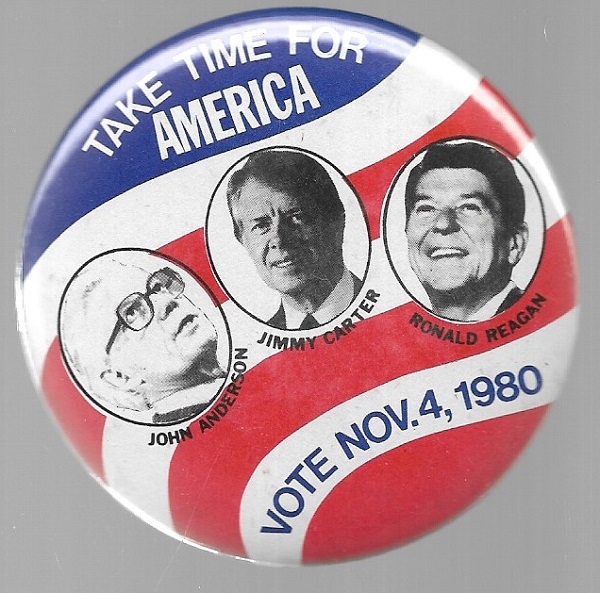Carter, Reagan, Anderson Debate Pin