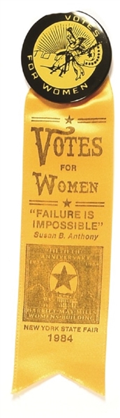 Votes for Women 1984 New York Pin and Ribbon