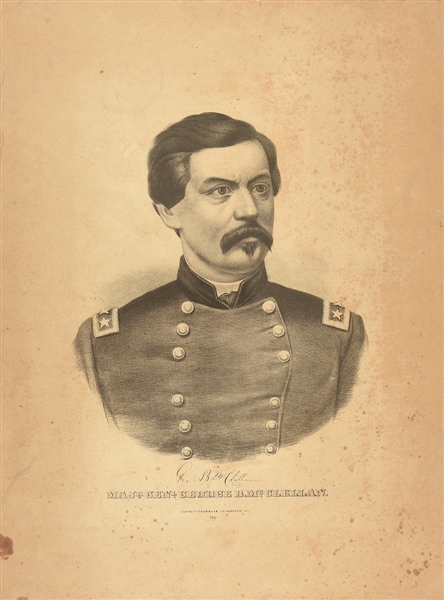 General George McClellan Currier and Ives Print