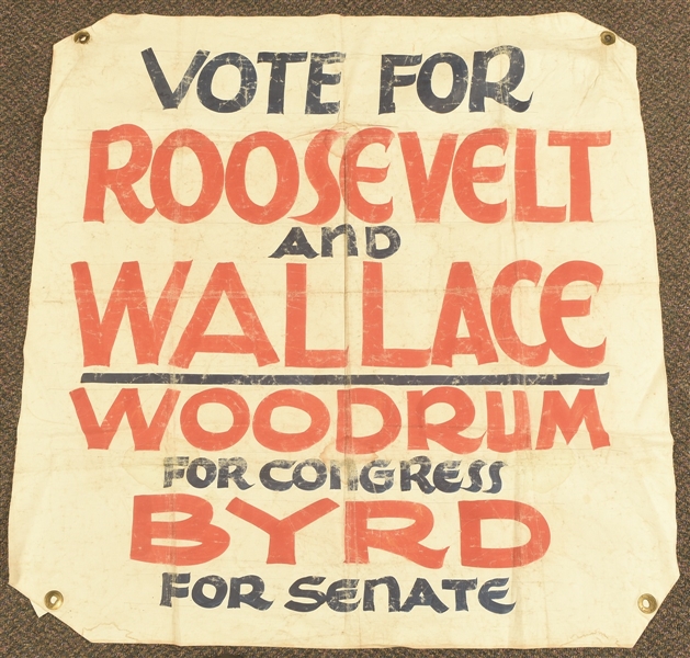 Roosevelt, Wallace, Byrd Virginia Coattail Banner