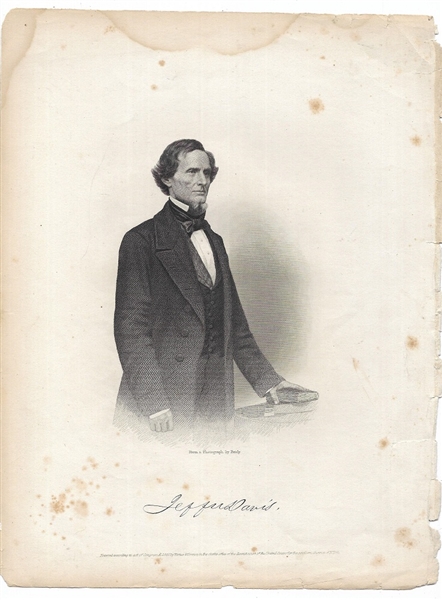 Jefferson Davis Print from Brady Photograph