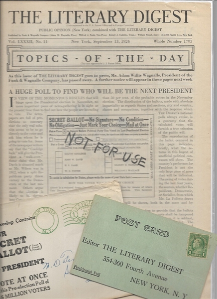 Coolidge-Davis Literary Digest Article, Poll Postcard