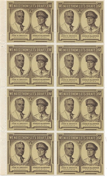 Bricker-MacArthur Political Stamps