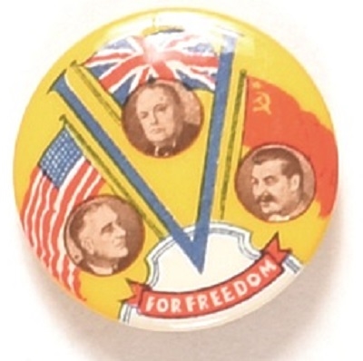 Roosevelt, Churchill, Stalin World War II Victory Freedom Pin