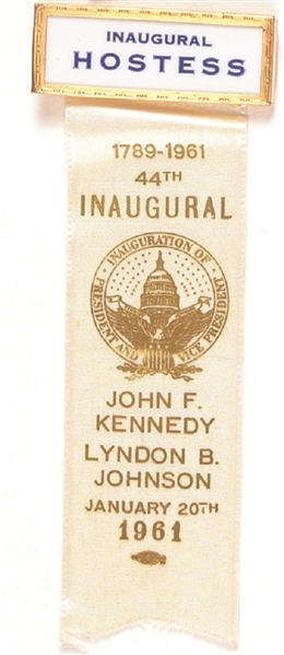 John F. Kennedy Inaugural Hostess Badge
